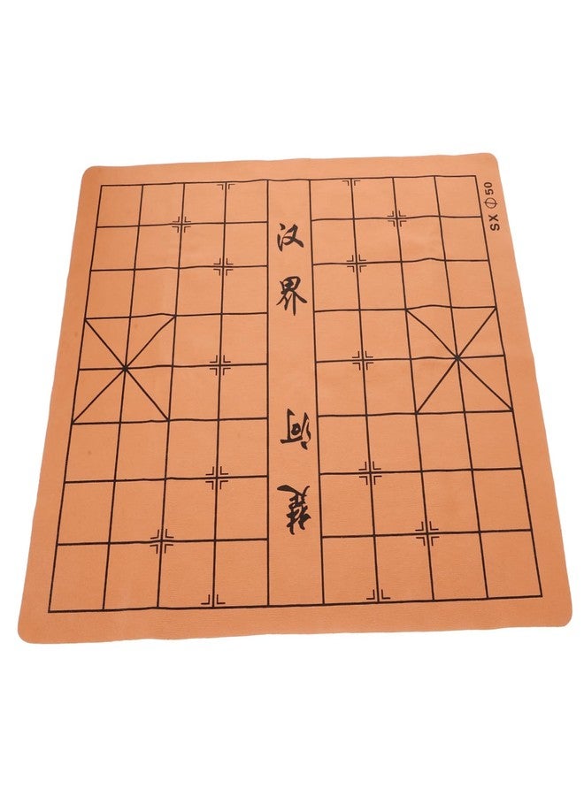 VICASKY Foldable Chinese Chess Checkerboard PU Leather Board Xiangqi Mat Portable Chinese Chess Game for 2 Players for Teens Adults Family Light Brown - Image 1
